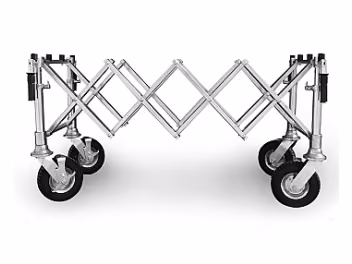PREMIUM Scherenwagen für Särge, silber- Stahlgriffe