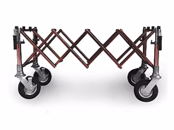 PREMIUM Scherenwagen für Särge, braun - Stahlgriffe