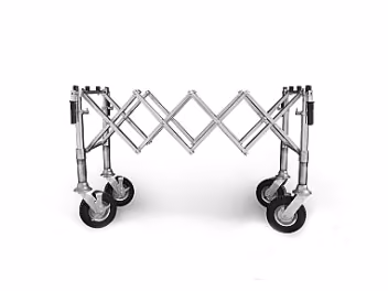 Scherenwagen PREMIUM erhöht, silber – Stahlgriffe