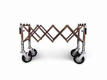 Premium-Scherenwagen, erhöht um 15 cm, braun, mit Stahlgriffen