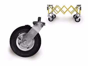 Rad für Scherenwagen – luftbereift mit Bremse, Ø 22 cm