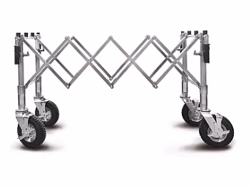 Standard-Scherenwagen, erhöht um 15 cm, silber, mit Aluminiumgriffen