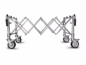 Scherenwagen mit kleinen Rädern COMPACT – silber